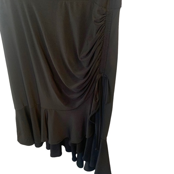 Lane Bryant Sleeveless Rouched Tie Ruffle Hem Black Dress Women’s Size 14/16 NWT - Picture 7 of 15